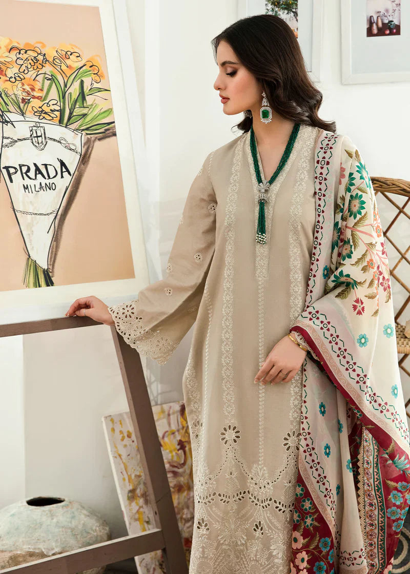 MARIA.B Lawn Chickenkari Embroidered With Diamond  Dupatta 3 Pcs Suit