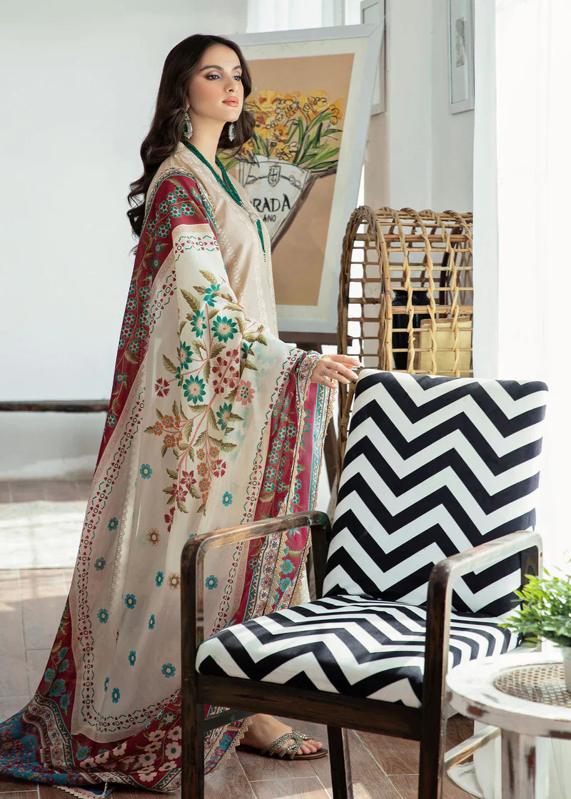 MARIA.B Lawn Chickenkari Embroidered With Diamond  Dupatta 3 Pcs Suit