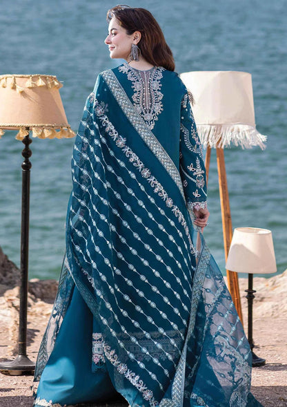 Qalamkar Luxury Lawn Embroidered Unstitched 3 Pcs Suit