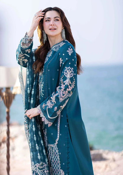 Qalamkar Luxury Lawn Embroidered Unstitched 3 Pcs Suit