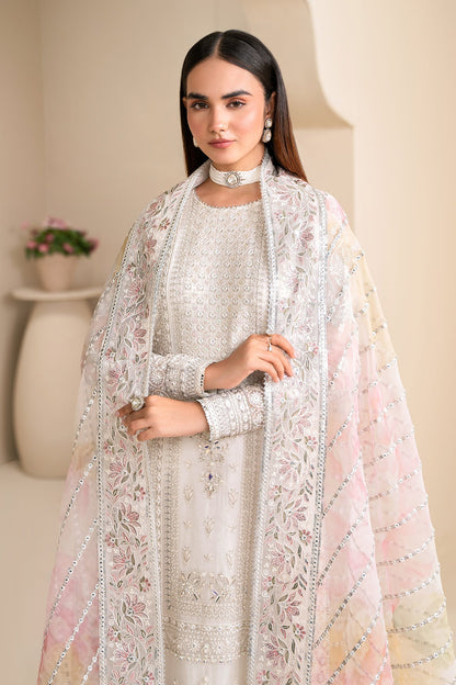 Unstitched Embroidered Chiffon 3 Pcs Suit