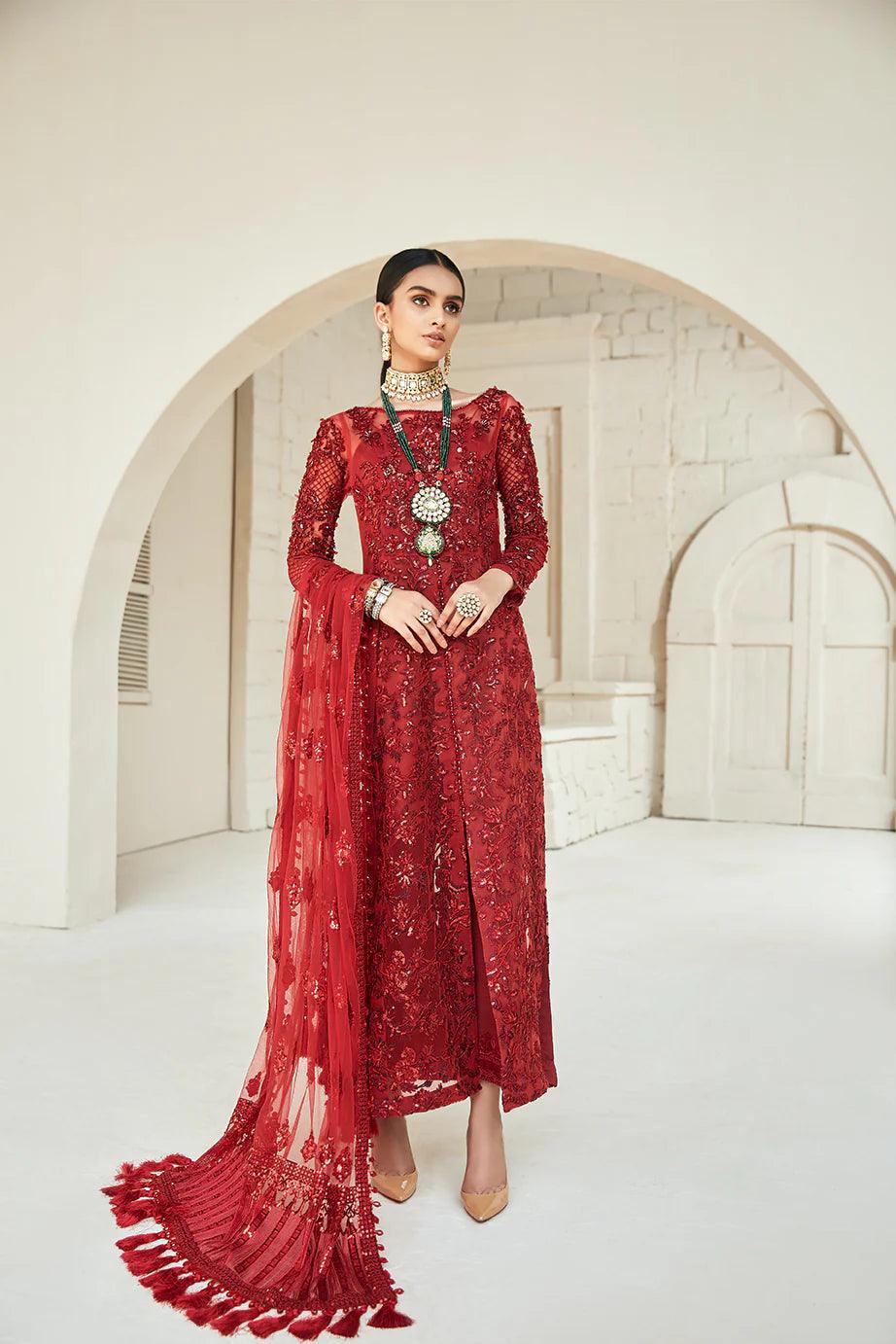 Maryam Hussain Formal Collection Net Embroidered 3 Pcs Suit