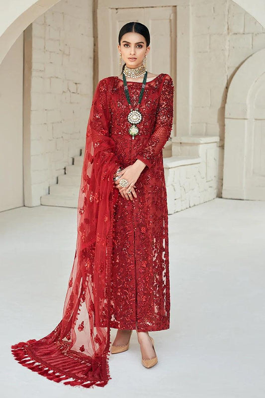 Maryam Hussain Formal Collection Net Embroidered 3 Pcs Suit