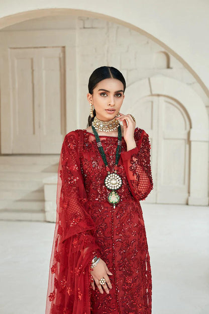 Maryam Hussain Formal Collection Net Embroidered 3 Pcs Suit