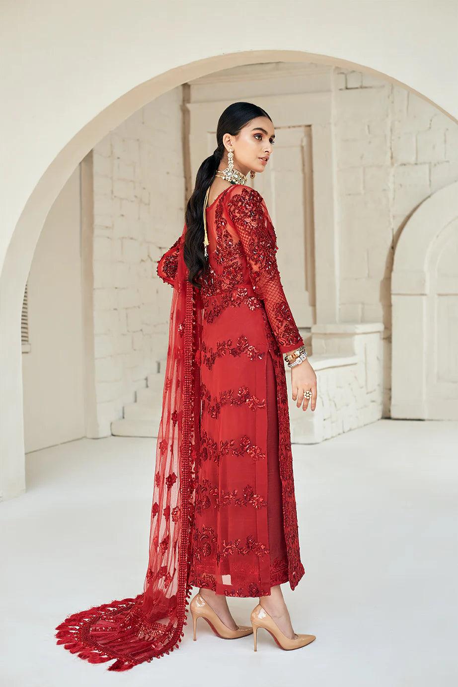 Maryam Hussain Formal Collection Net Embroidered 3 Pcs Suit