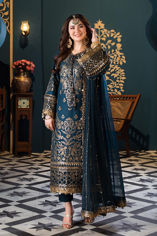 Asim Jofa Chiffon Embroidered Unstiched 3 Pcs Suit