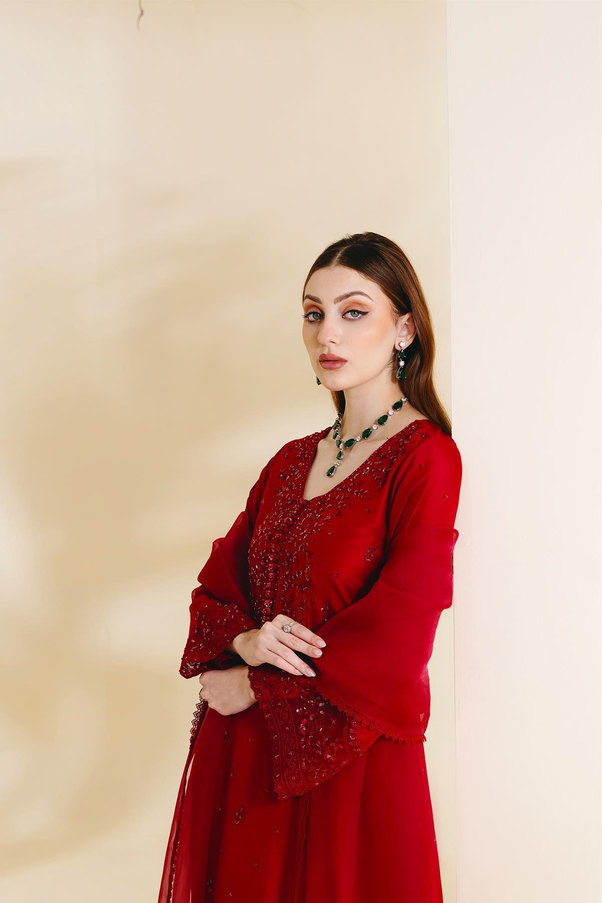 Agha Noor Lawn with Chiffon Embroidered Dupatta 3 Pcs Suit