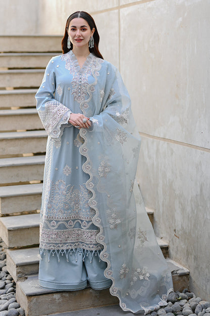 Zarashahjahn Luxury Lawn with Organza Embroidered Dupatta 3 Pcs Suit