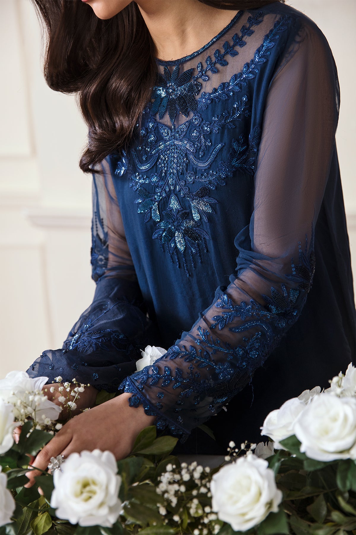 Embroidered Chiffon Unstitched 3 Pcs Suit