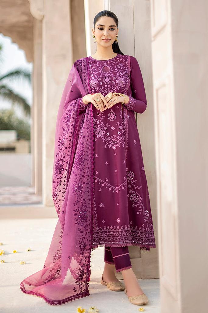 Cross Stich - Luxury Summer Lawn With Organza Embroidered Dupatta 3 Pcs Suit