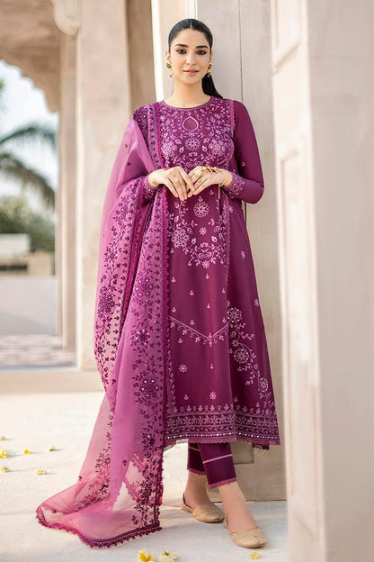 Cross Stich - Luxury Summer Lawn With Organza Embroidered Dupatta 3 Pcs Suit