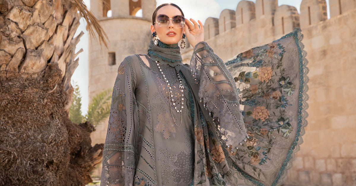 MARIA B - Luxury Embroidered Lawn Unstitched 3 Pcs Suit