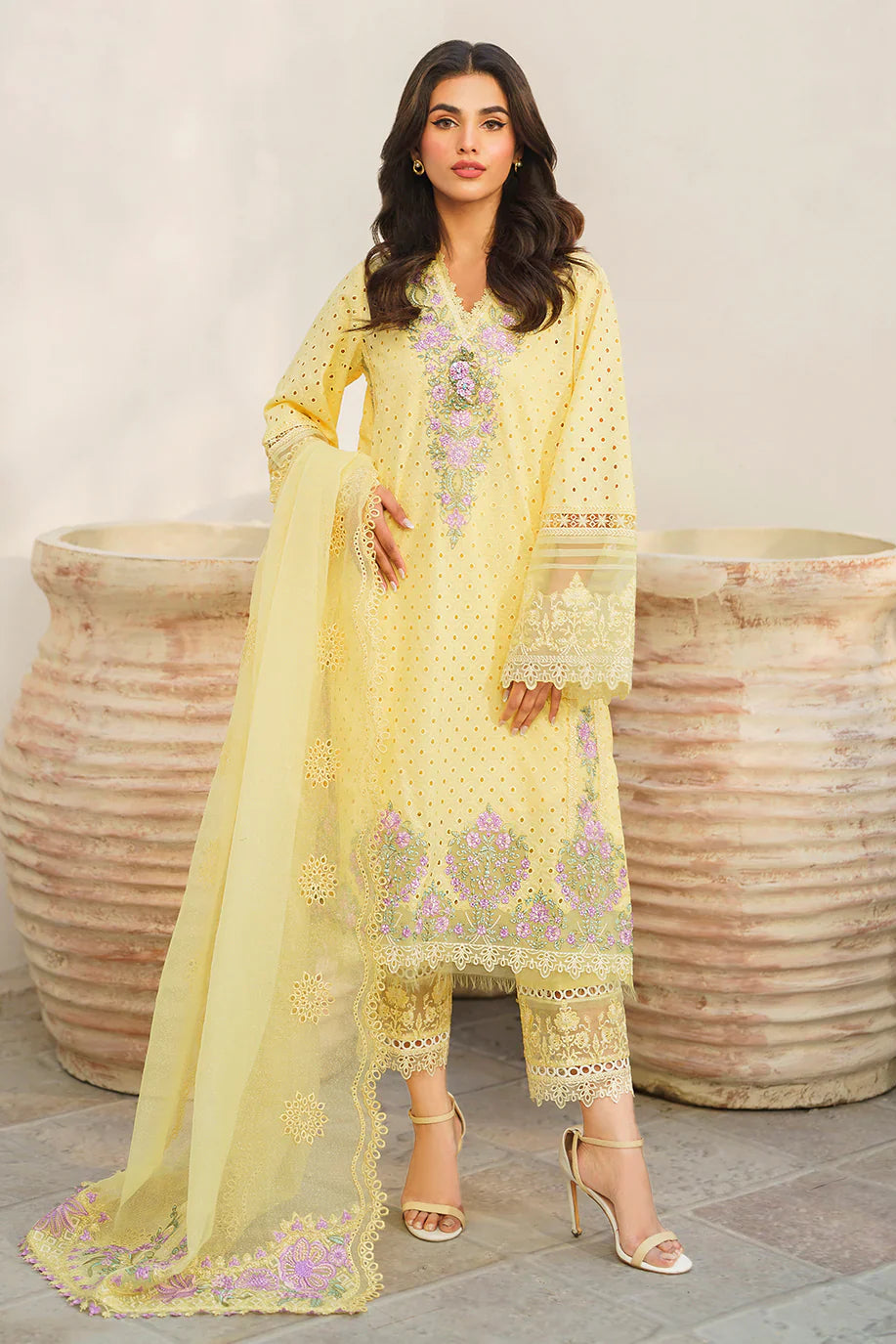 Zarqash Luxury Lawn with Chiffon Embroidered Dupatta 3 Pcs Suit