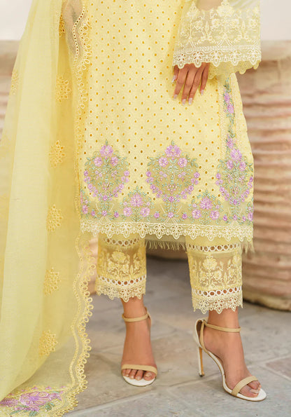 Zarqash Luxury Lawn with Chiffon Embroidered Dupatta 3 Pcs Suit