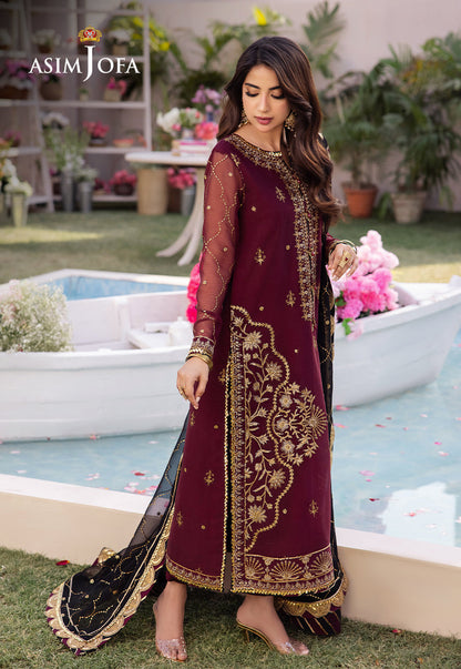 Asim Jofa - Luxury Lawn With Chiffon Embroidered Dupatta 3 Pcs Suit