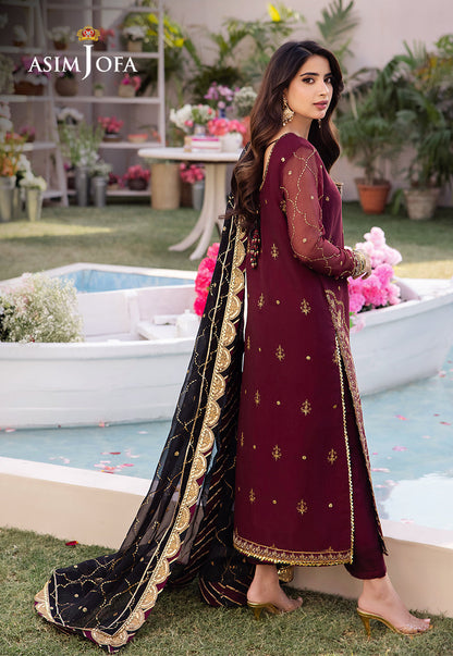 Asim Jofa - Luxury Lawn With Chiffon Embroidered Dupatta 3 Pcs Suit