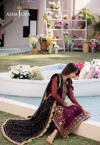 Asim Jofa - Luxury Lawn With Chiffon Embroidered Dupatta 3 Pcs Suit