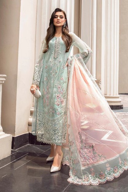 Maria B Embroidered Organza Suit Unstitched 3 Pcs Suit