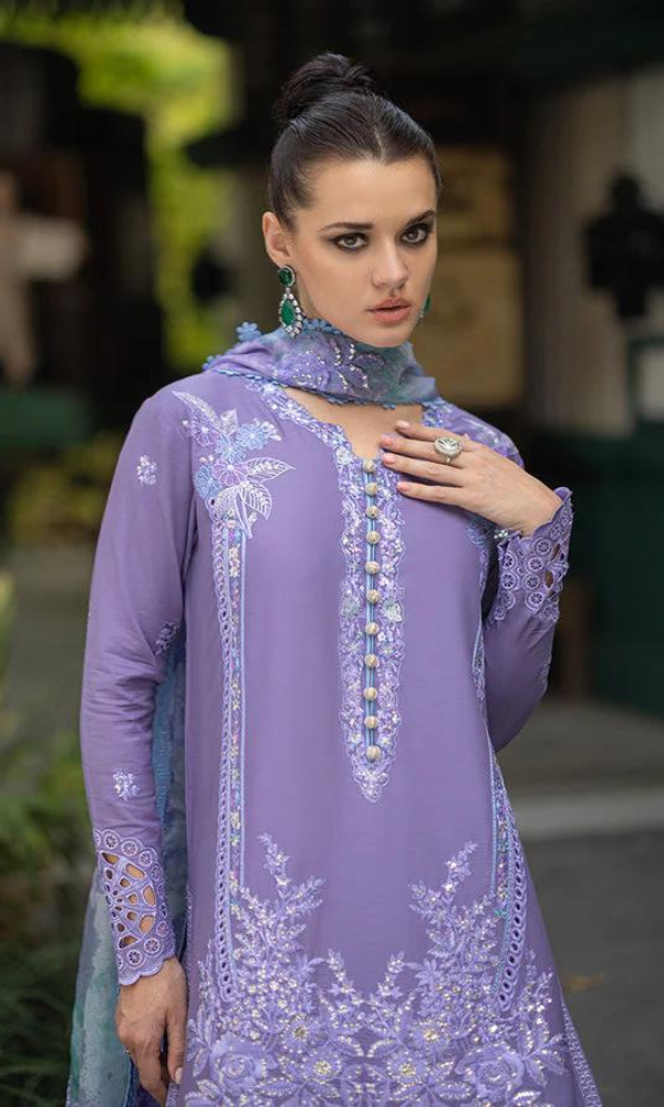 Mushaq Chickankari Embroidered Lawn 3 Pcs Suit