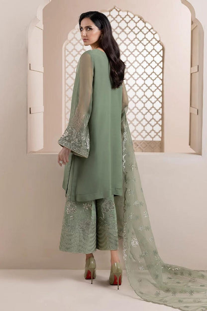 BAROQUE-Green-Organza 3 Pcs Suit