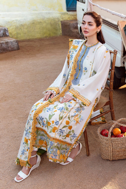 Zaha by Èlan Lawn with Chiffon Embroidered Dupatta 3 Pcs Suit