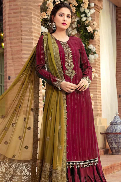 Maria B Embroidered Unstitched 3 Piece Suit