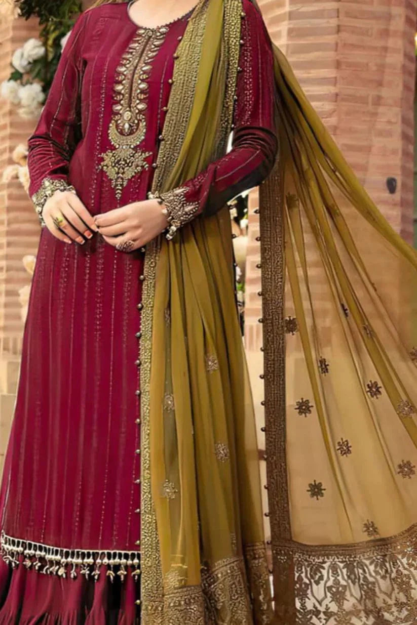 Maria B Embroidered Unstitched 3 Piece Suit